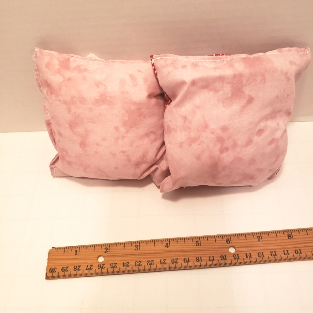 2 Handmade Tooth Fairy Pillows, Red and Pink - Picture 3 of 3